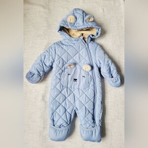 Cozy Blue Quilted Kids One Piece